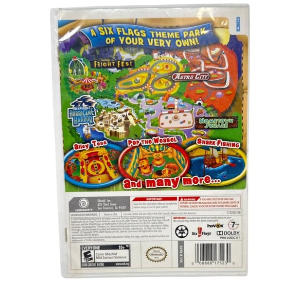 Six Flags Fun Park Wii Game Complete With Case & Manual Ubisoft - Picture 2 of 3